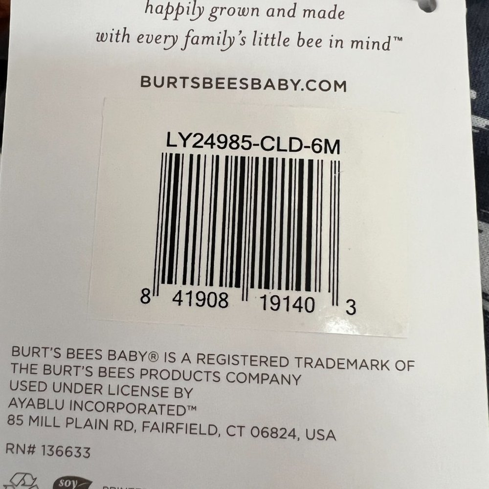 Burt’s Bees Baby Ikat Chevron Ruffle Tee & Short Set | 3–6M | NWT - Picture 8 of 8